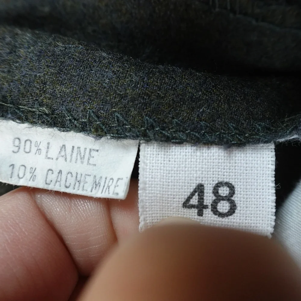 Wool‎ Cashmere Pants Mens 34X31 Gray Chino Trouser Dress Slacks Pleated Italy 48